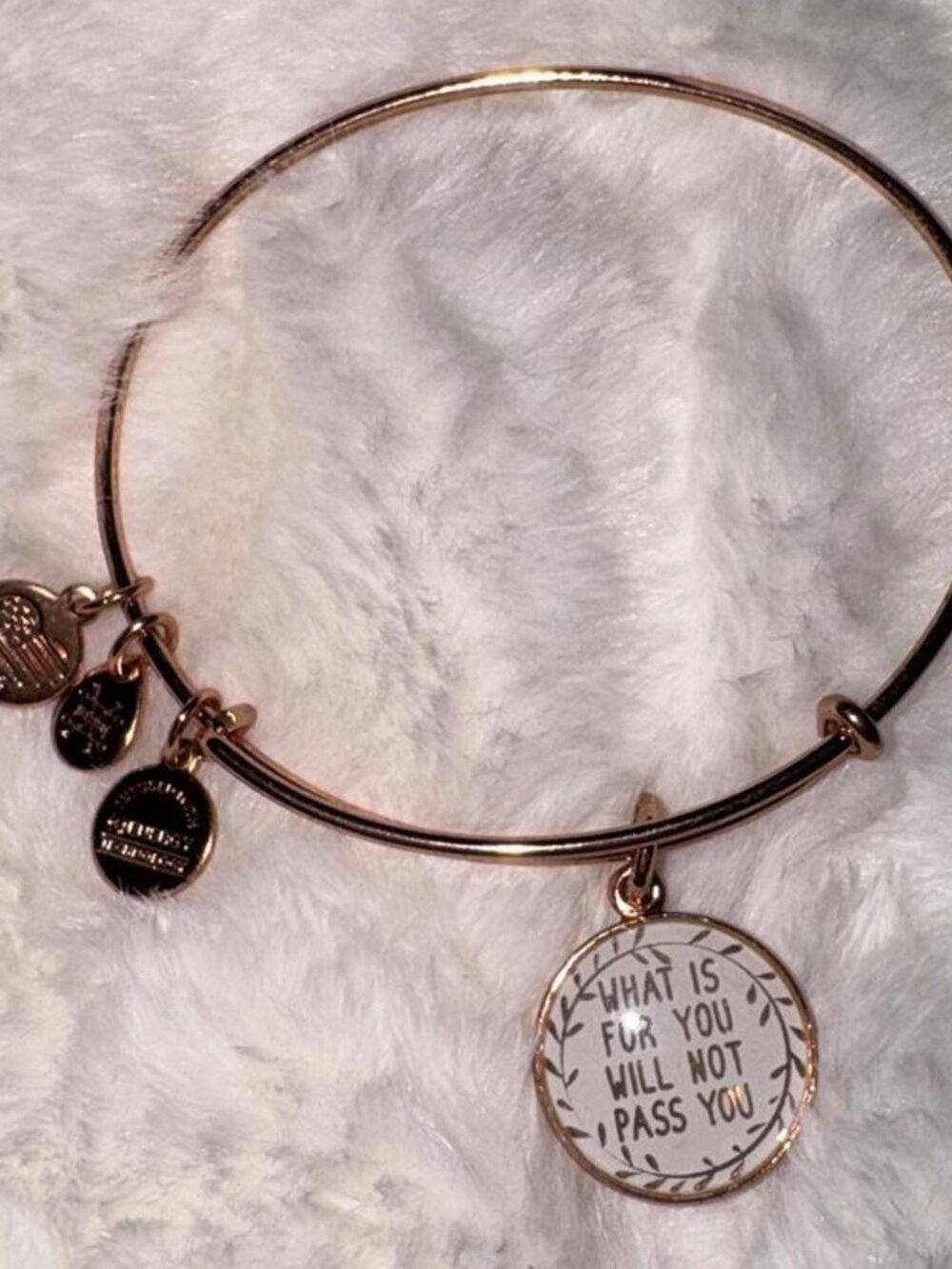 Alex & Ani Rose Gold Bangle "What is for you will not pass you" 🌻🌻🌻